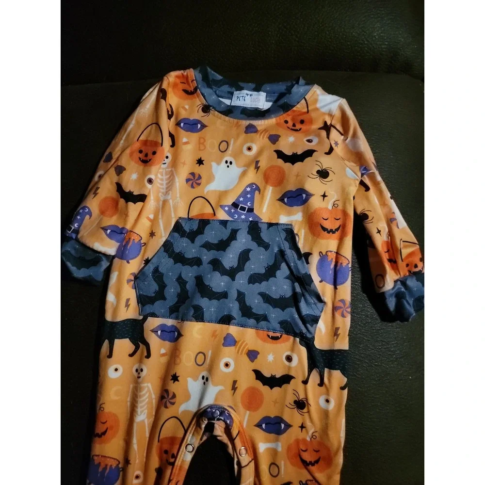 Pete and Lucy one piece Halloween outfit bats pumpkin ghost size 6 9 months